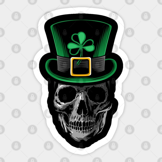 St patrick Skull Sticker by albertocubatas